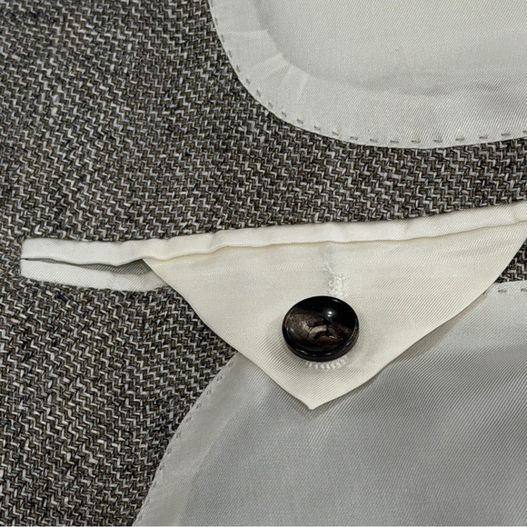 Suitsupply Solbiati 100% Linen Jacket Havana HL INT Unstructured Men 43R Gray - Picture 7 of 16